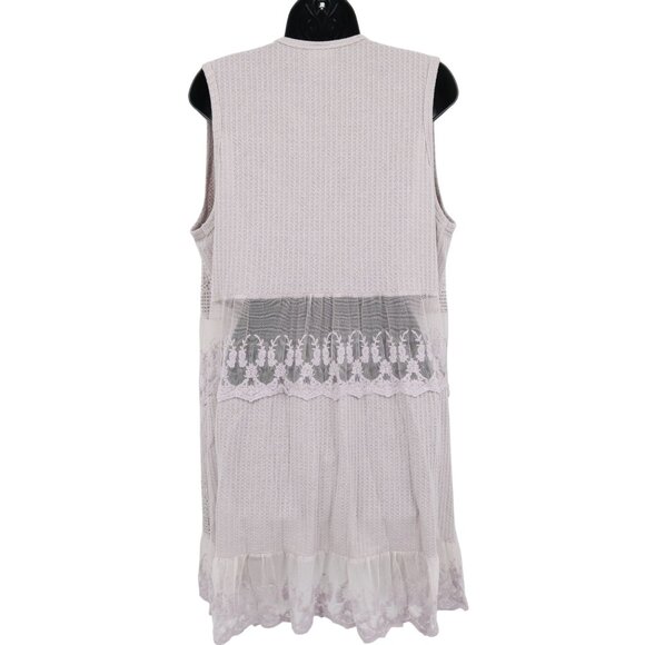 Vocal Sheer Lace Vest Womens XL Purple Romantic Ethereal Cottagecore Fairycore - Picture 3 of 16